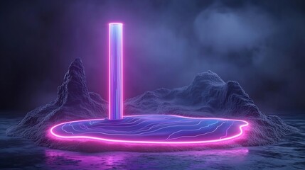 Poster - Captivating fluid topographic data visualization of weather trends detailed topographical landscape rendered with dynamic flowing data visualizations vivid color gradients and atmospheric lighting