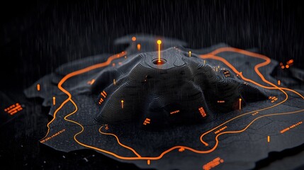 Poster - a captivating cartographic representation showcasing the intricate visualization of weather data fea