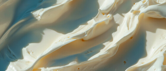 Poster - Seamless pattern texture of thick and tangy sour cream ideal for culinary applications