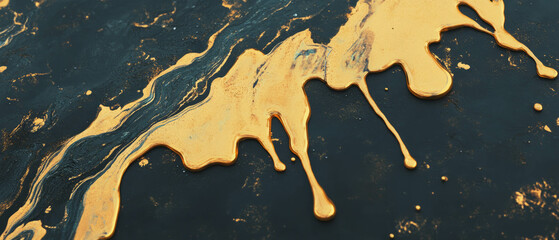 Poster - Dripping golden honey showcases natural sweetness and unique texture patterns