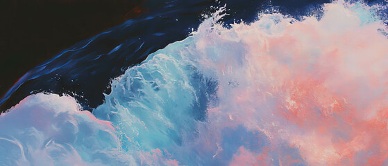 Poster - Icy waterfall creates stunning splashes and textures in a magnificent natural setting