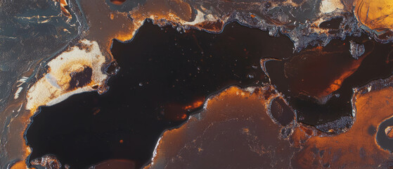 Aufkleber - Rich molten chocolate flows creating a decadent texture pattern for dessert enthusiasts