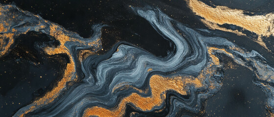 Poster - Colorful swirling textures of thick paint create an artistic background