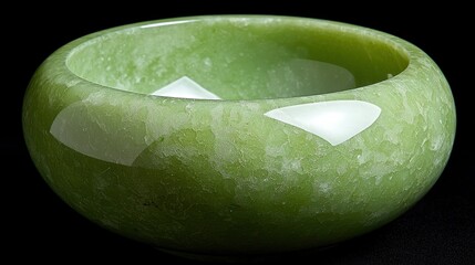 Poster - Gleaming Green Bowl with Sparkling Inclusions: A Study in Texture and Light
