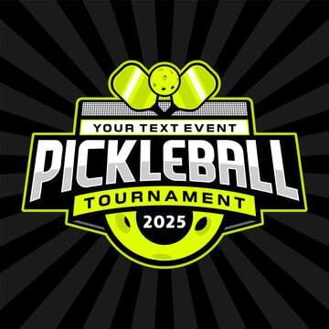 Pickleball Logo Event Stock Vector For Tournament, Championships, League And Others