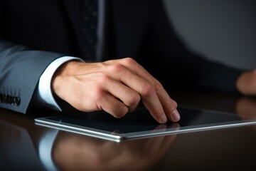 Poster - Businessman using digital tablet in office meeting room