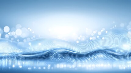 Wall Mural - abstract blue wave background digital sparkle light