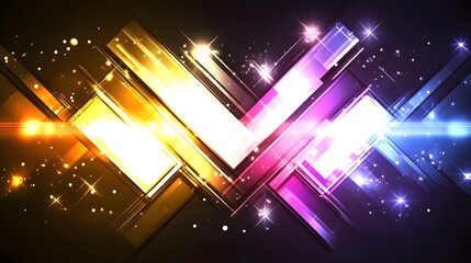 Wall Mural - abstract neon geometric background glowing lines shapes