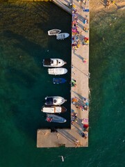 Wall Mural - Aerial view of the coastal city of Zadar, Croatia, with its stunning architecture and coastline.