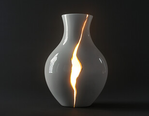 Canvas Print - Glowing Crack Vase