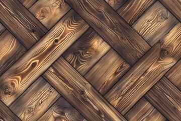 Wall Mural - Dark wood parquet flooring texture, interior design background