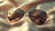 © U.D.I.N - Aviator Sunglasses on Silk: A Golden Hour Fashion Still Life