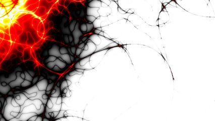 Poster - Red futuristic technology background with organic motion. Energy overlay lines background