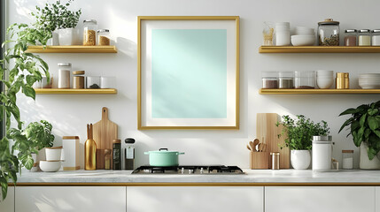 Wall Mural - Modern Kitchen Design Enhances Cooking Experience with Elegant Decor