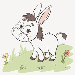 Canvas Print - donkey vector design