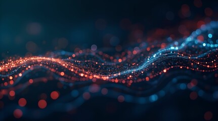 Abstract images of matrices, networks, digital code.