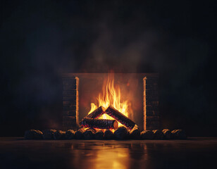 Poster - Cozy Fireplace Glow