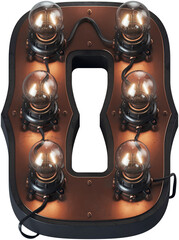 Poster - 3d rendered letter in loft steam-punk style with vintage bulb lamps and brass aged surface