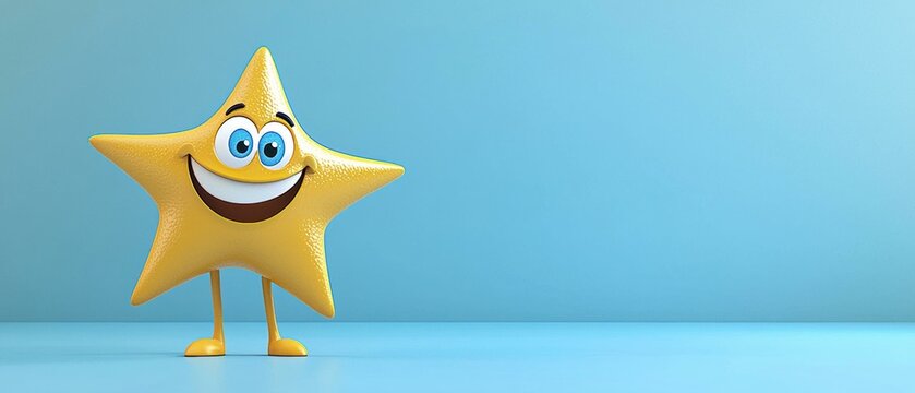 Happy star character. AI.