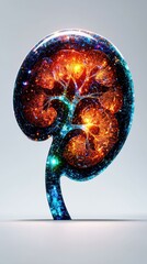 Wall Mural - Digital visualization of a human organ. AI.