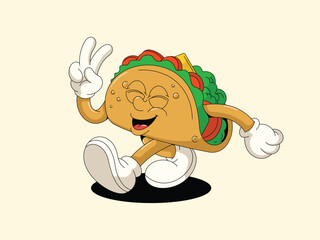 Wall Mural - Retro Cartoon Taco Character