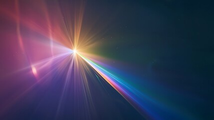 Wall Mural - A colorful light is shining on a dark background