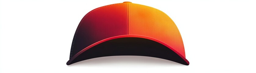 Wall Mural - Stylish cap with a vibrant gradient design, isolated on a white background.