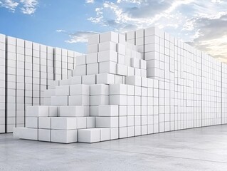 Poster - A secure freight facility with surveillance cameras and guards ensuring cargo safety