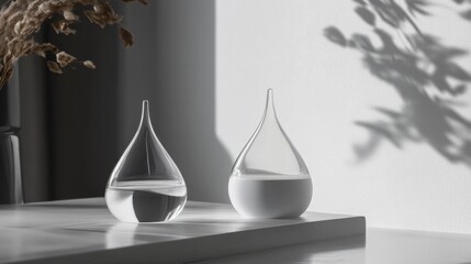 Poster - Droplets of sanitizer effectively destroying bacteria in a clean, lit space with soft shadows. Generative AI