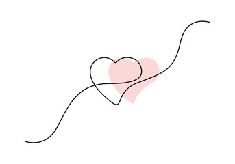 Poster - Heart in one continuous line drawing vector illustration