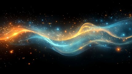 Poster - Witness the sweeping flow of vibrant light waves in jaw-dropping digital art illustrations