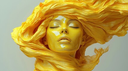 Poster - Contemporary digital art in the form of an abstract yellow geometric animation with dynamic motion design, looped seamlessly to serve as a visually engaging backdrop ideal for modern projects