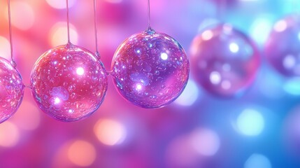 Poster - Vibrant 3D rendered spheres with dynamic colorful animations