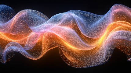 Poster - Neon lines weaving across a black backdrop in a lively design