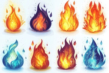 Poster - Fire or lightning graphics in striking yellow and orange shades