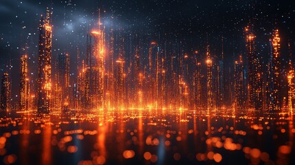 Poster - Dynamic light stream visualization in a digital space, creating abstract art in a futuristic environment, captured in a close-up view, embodying a technology concept