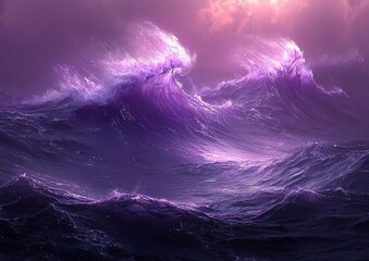 Poster - For digital media, this loopable design combines abstract violet fractal waves and light effects to produce a hypnotic and engaging visual experience