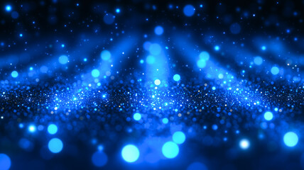Poster - Celestial Blue Sparkle: Abstract Background of Glimmering Blue Lights 