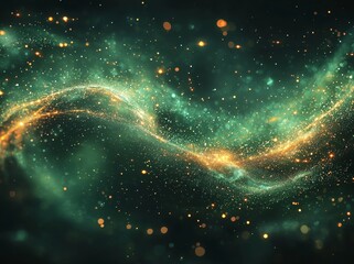 Poster - A Dynamic Spiral Animation Incorporating Rotating Glowing Green Dots to Form a Swirl Background Suitable for Modern Digital Art and Motion Graphics