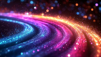 Poster - Dynamic futuristic backdrop with radiant lines and vibrant particles in motion effects