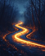 Poster - Close-up digital art in a dark setting represents dynamic light trails within an abstract framework, focusing on motion and energy concepts