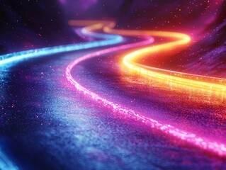Poster - The space is transformed into a mesmerizing digital environment by vibrant laser displays that weave together complex designs