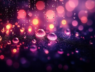 Poster - Futuristic concept visualized through vibrant light rain animation in digital art, forming an abstract background that amplifies creativity and offers compelling visual impact