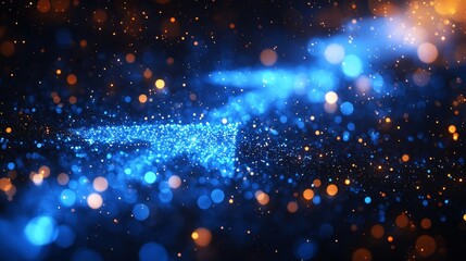 Poster - Dynamic blue light arrows generating a motion effect in a futuristic digital space technology, close-up view, visual impact
