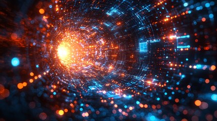 Poster - A futuristic journey through the abstract digital realm using dynamic motion graphics