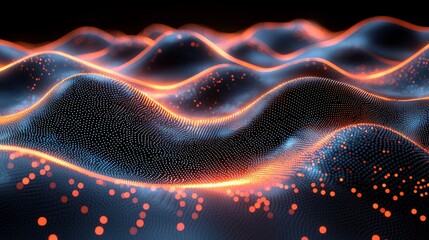 Poster - A high-tech futuristic cyber motion display in a glowing digital environment for enhanced user experience