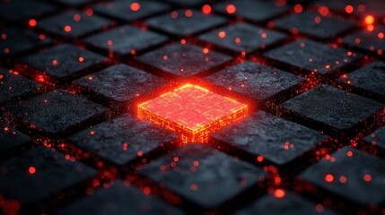 Poster - A modern, seamless looped animation featuring a 3D rendering of rotating geometric shapes