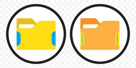Poster - Folder icon vector set. Desktop black and yellow folder icon. Office document folder vector symbol. Empty file thin line sign. Archives files pictogram set. eps 10.