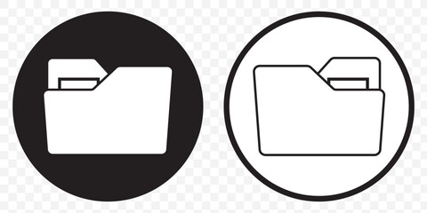Poster - Folder icon vector set. Desktop black and yellow folder icon. Office document folder vector symbol. Empty file thin line sign. Archives files pictogram set. eps 10.