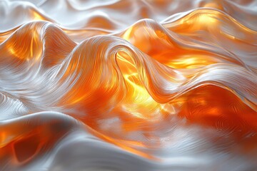 Poster - Orange and silver waves glide smoothly along the textured surface